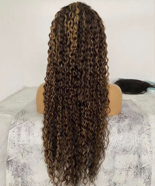 Human Hair - Water Wave Highlight Lace Wig